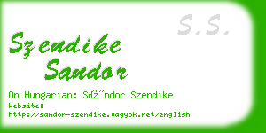 szendike sandor business card